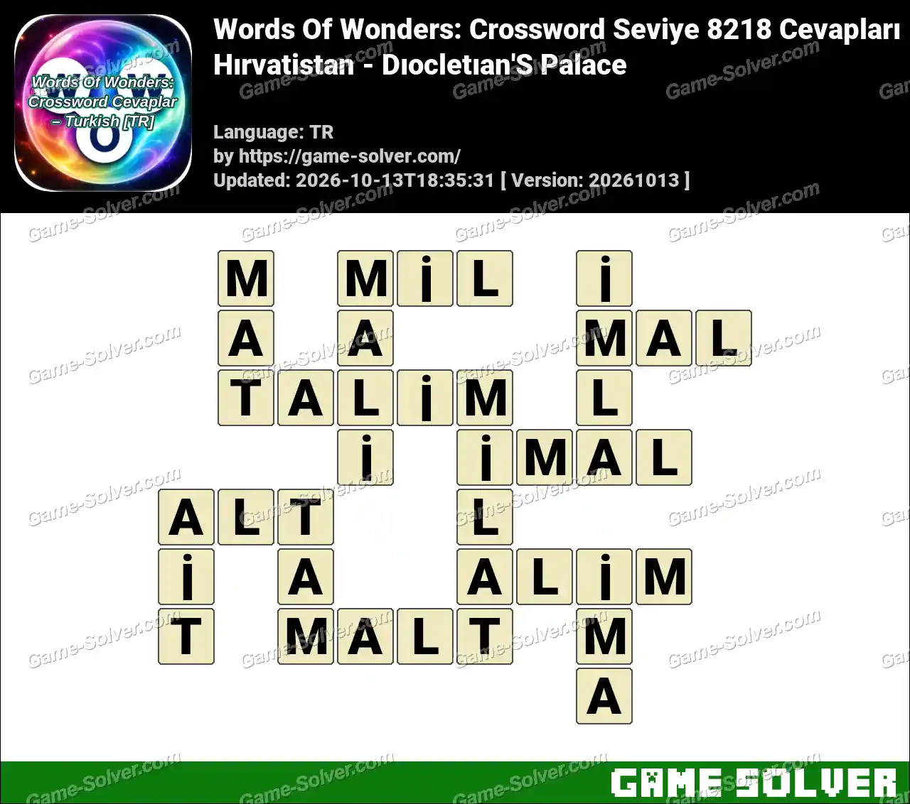 Words Of Wonders: Crossword Seviye 8218 Cevapları – Hırvatistan – Dıocletıan’S Palace